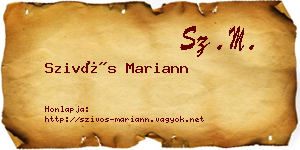 Szivós Mariann névjegykártya